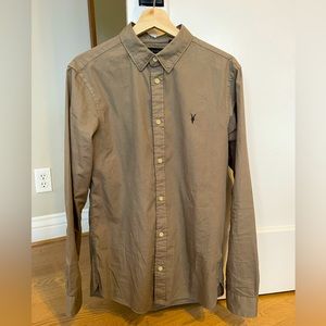 All Saints Olive Green Button Down Shirt Small